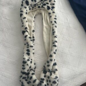 Leopard Print Kids Hooded Scarf